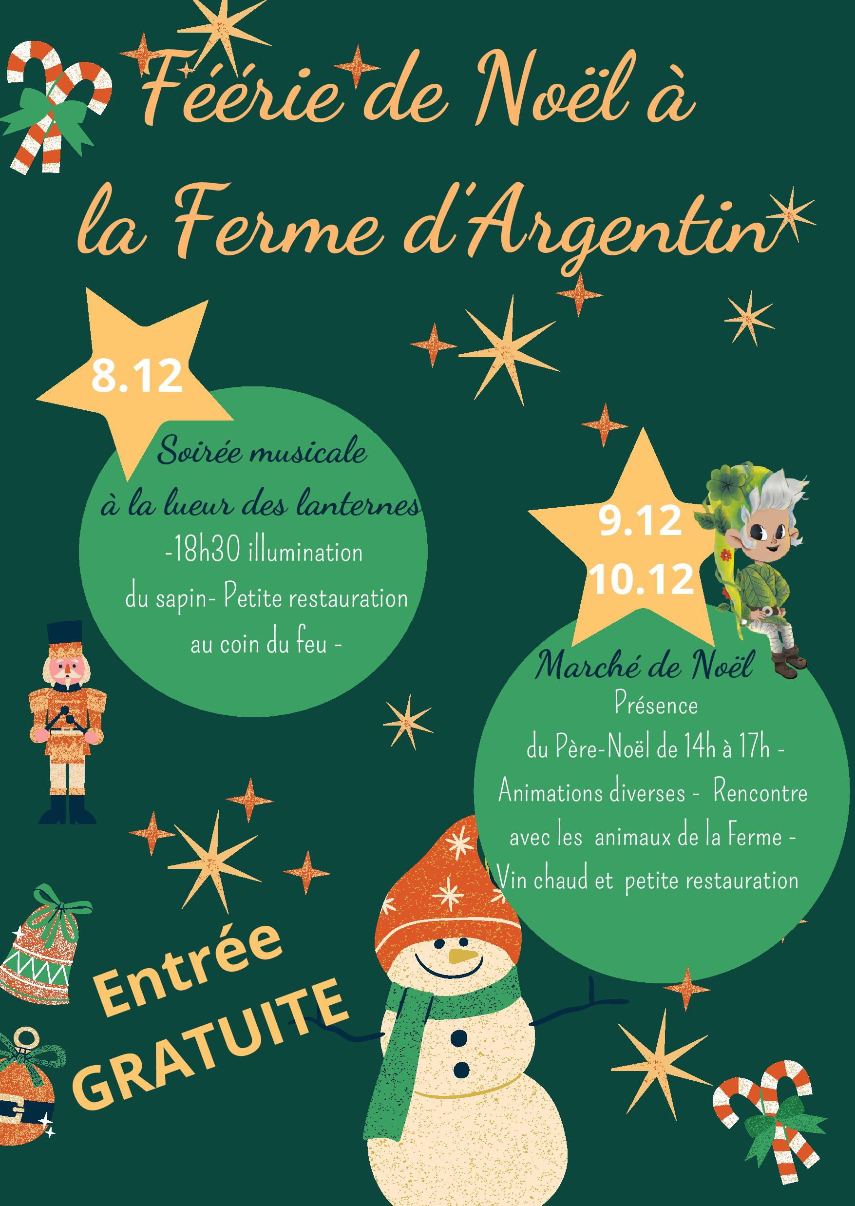 affiche féérie de Noël Ferme d Argentin 2023